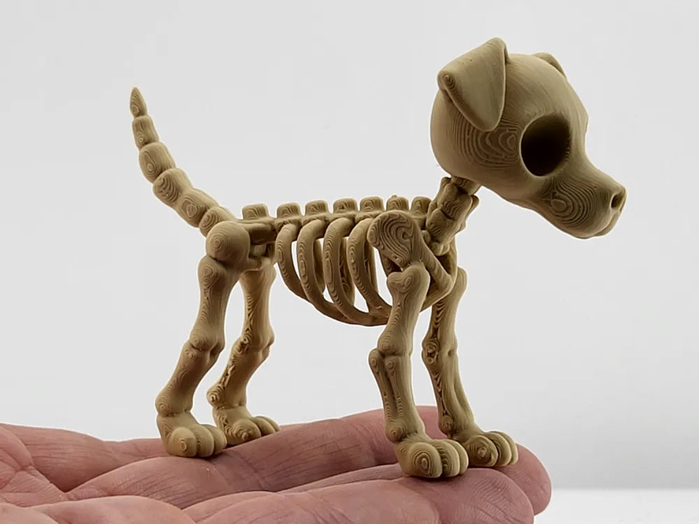 Cute Skeleton Dog Figurine – 3D Printed Gothic Spooky Cute Collectible