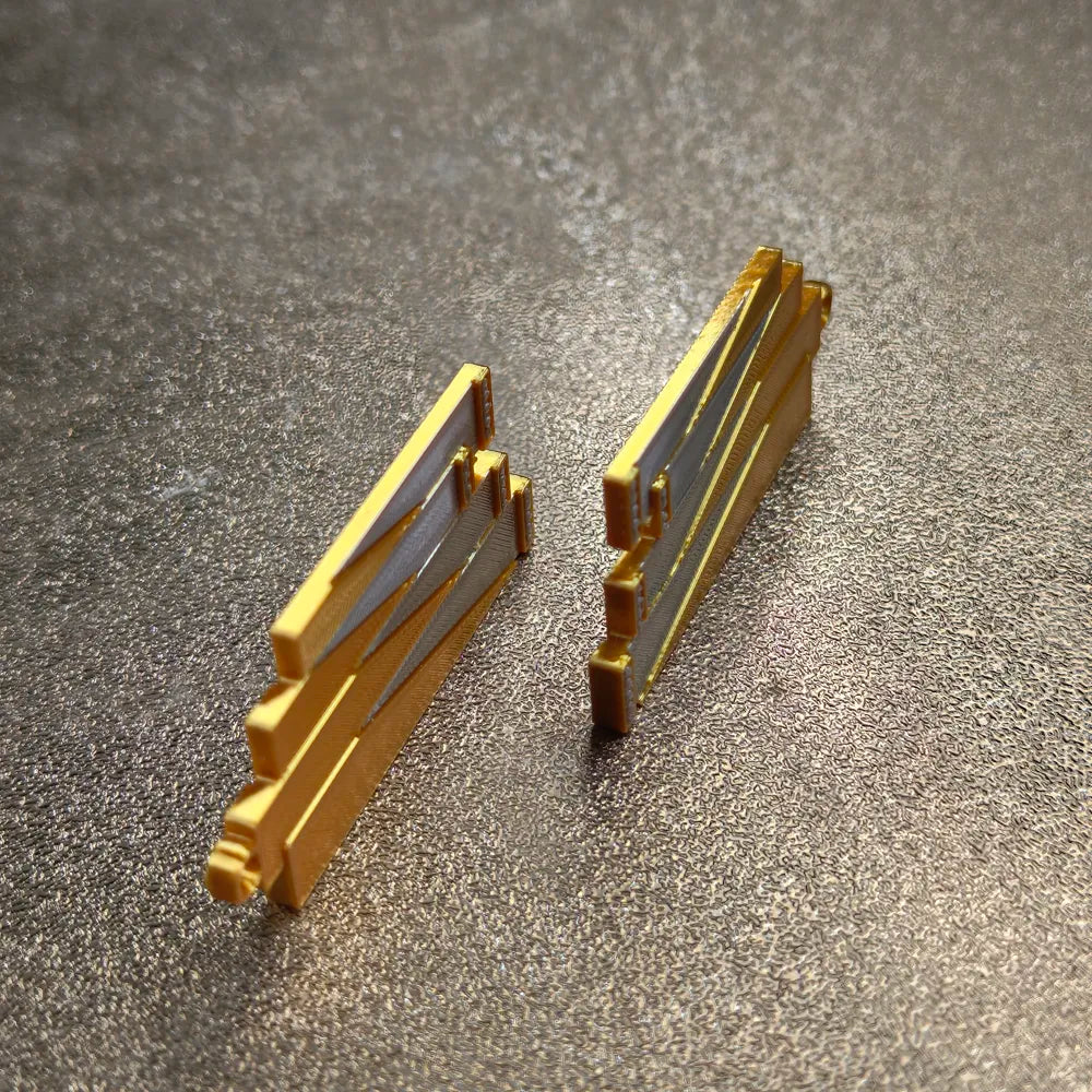Stellar Blade Eve Quadruple Rectangle Earrings – 3D Printed Futuristic