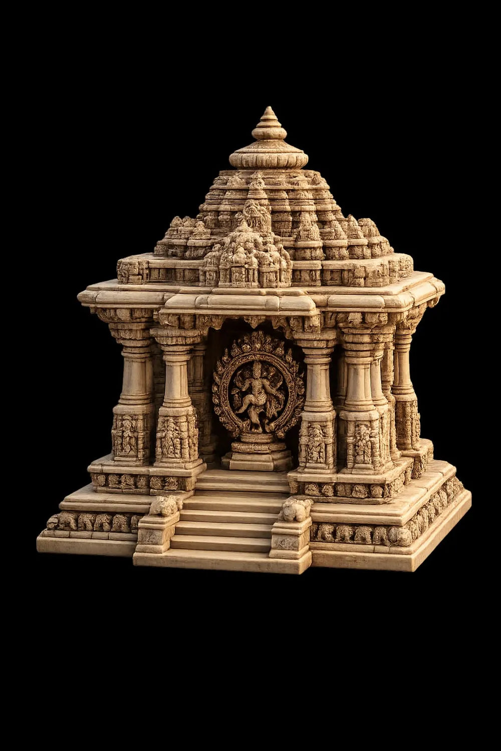 Nataraja Table Top Mandir – 3D Printed Lord Shiva Cosmic Dance Temple