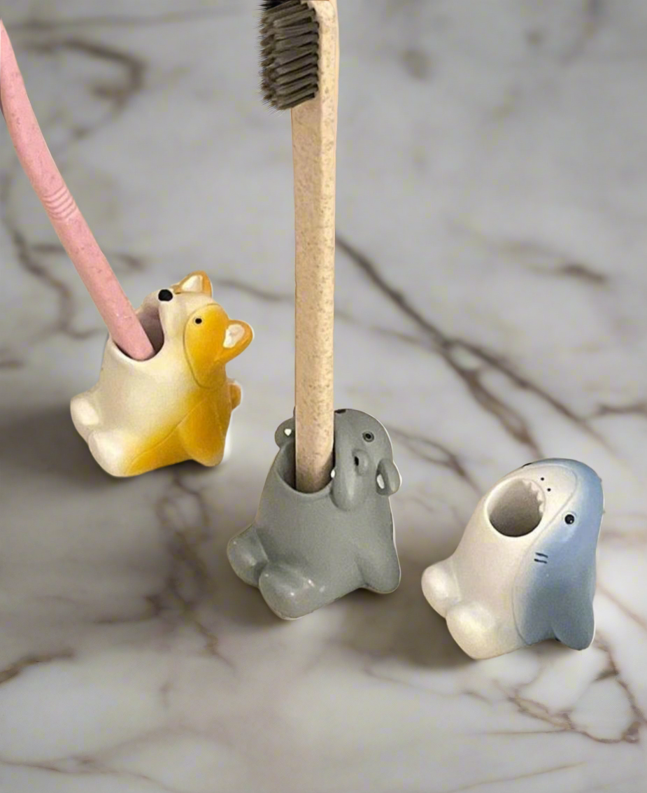 Animal brush holder