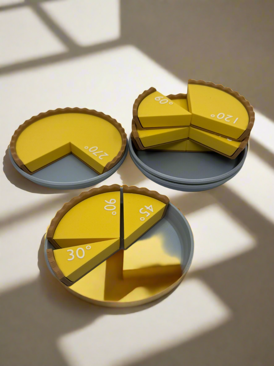 Pie Chart Blocks – 3D Printed Fraction Learning Kit for Kids