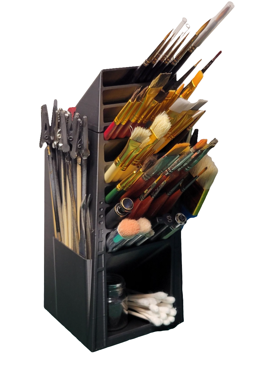 Premium Painting Brush Organiser – 3D Printed Multi-Brush Stand