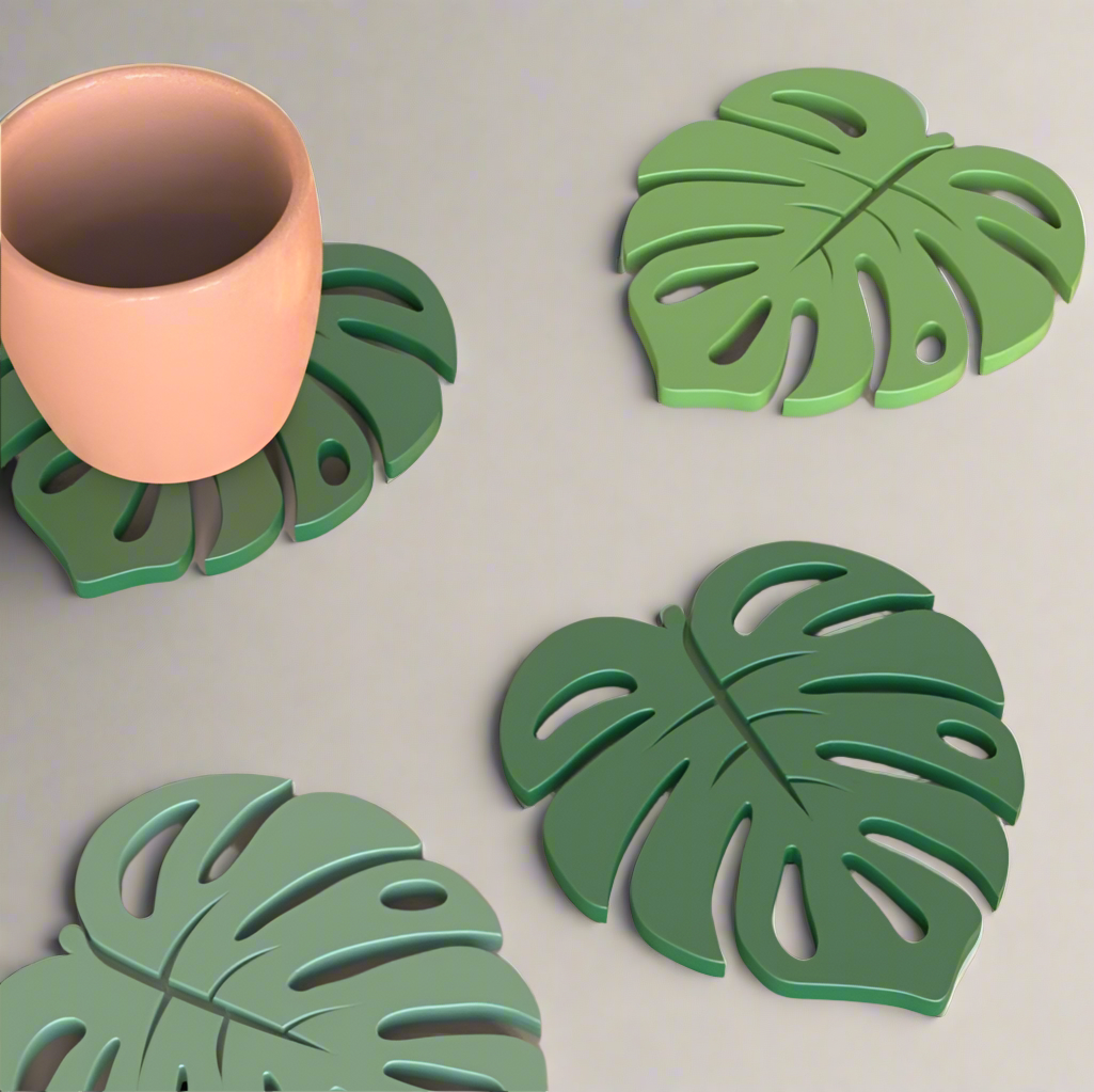 Leaf Cup Coasters – 3D Printed Nature-Inspired Drink Coasters