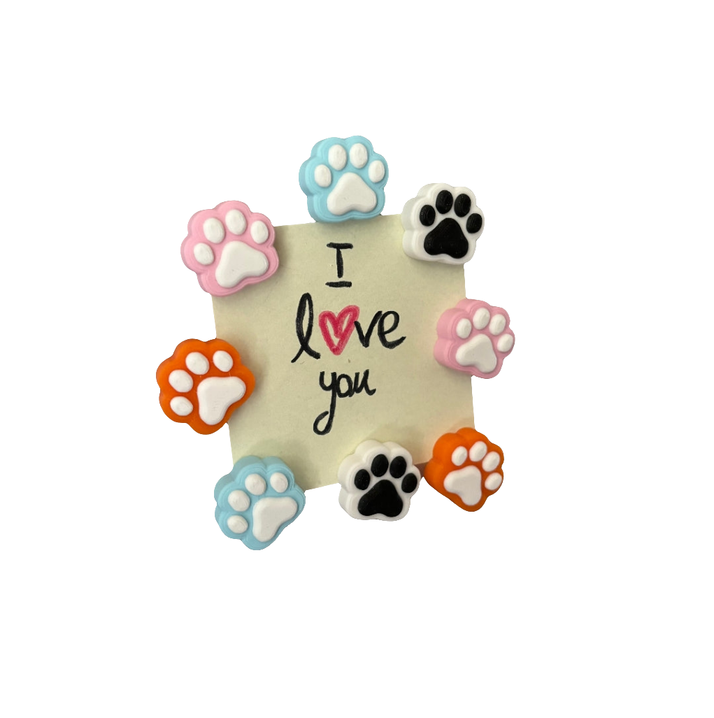 Paw Print Fridge Magnet – 3D Printed Pet Lover Kitchen Decor