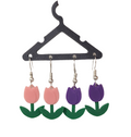 Tulip Flower Earrings – 3D Printed Lightweight Fashion Jewellery