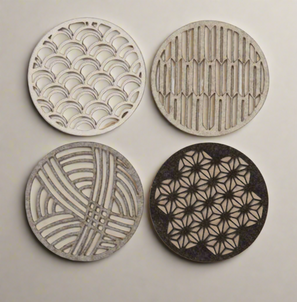 Mandala Coaster Set – 3D Printed Spiritual Design Drink Coasters