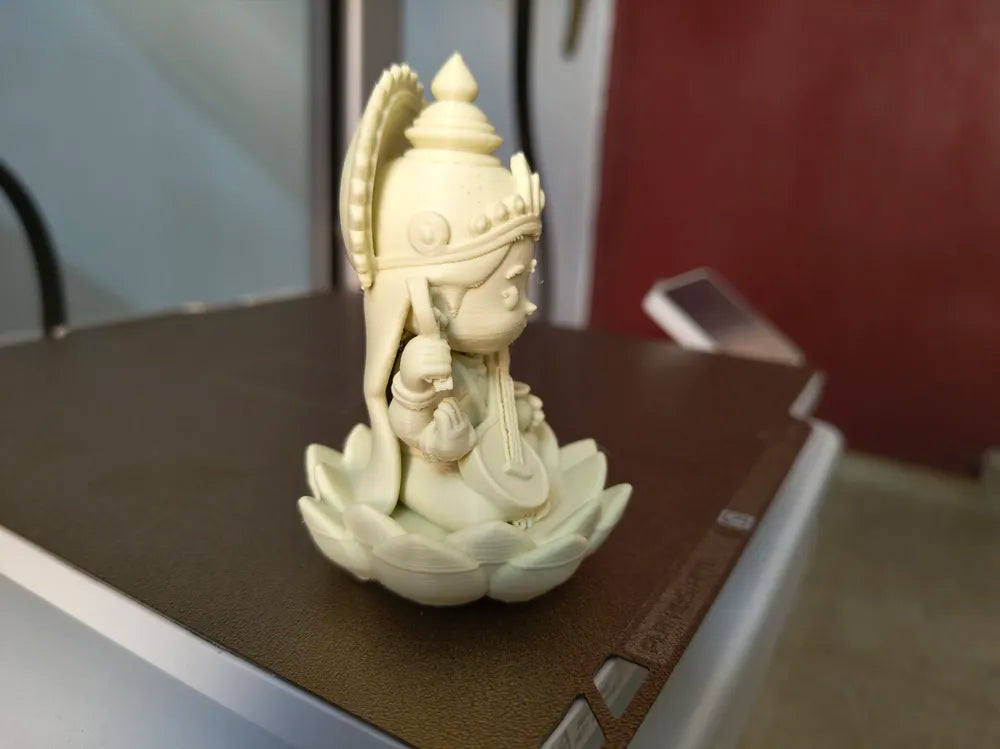 Saraswati Symphony of Knowledge Sculpture – 3D Printed Hindu Goddess Idol