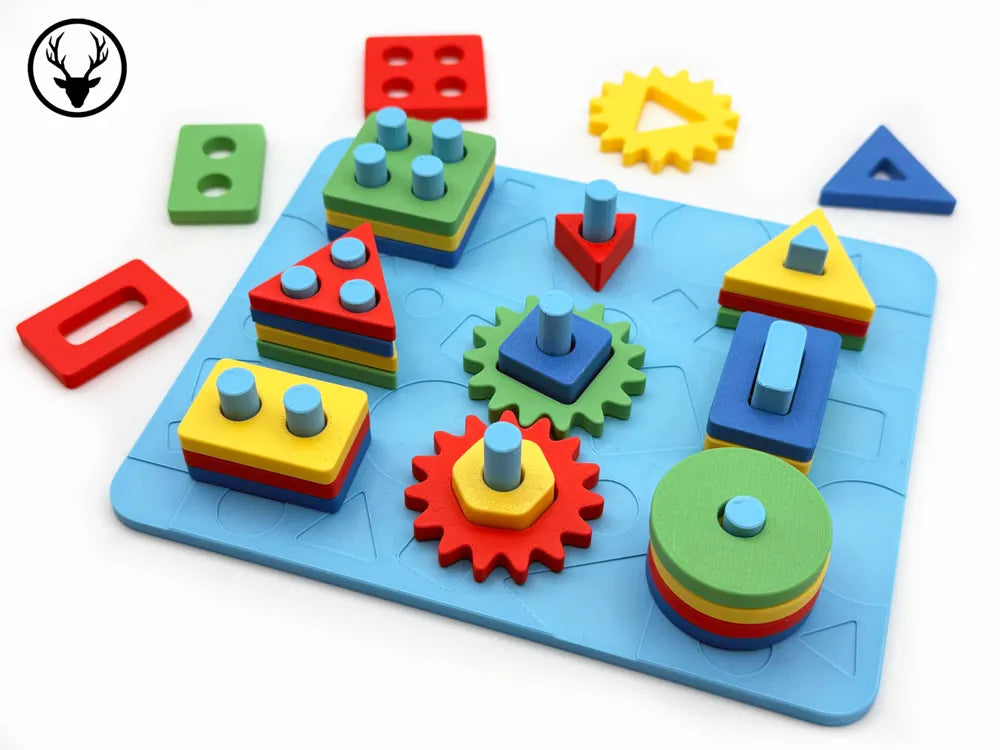Kids Shape Stacker Puzzle – 3D Printed Sort and Stack Educational Toy