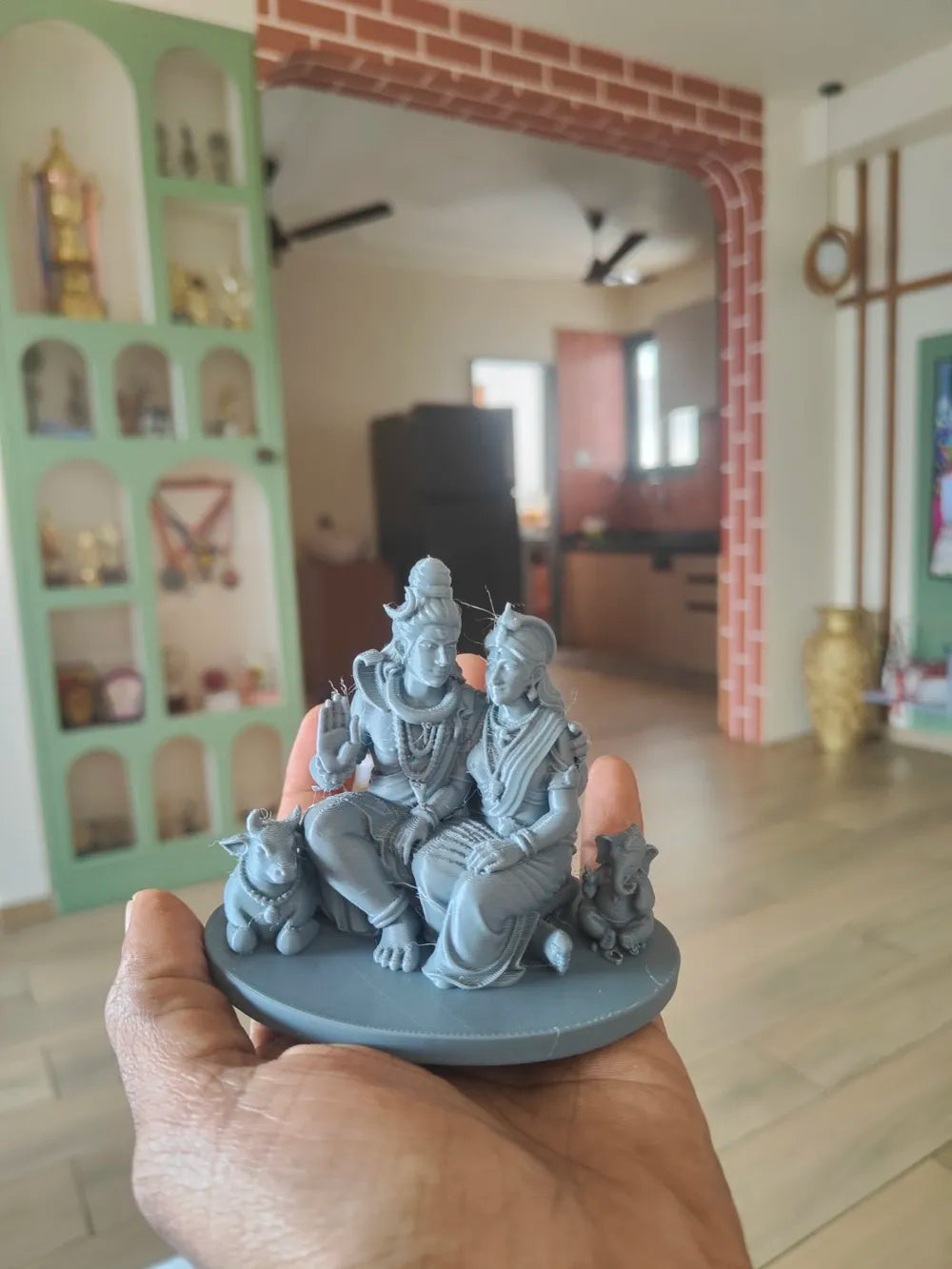 Shiv Parvati with Ganesha and Nandi – 3D Printed Divine Family