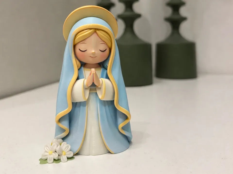 Praying Madonna Virgin Mary Figurine – 3D Printed Our Lady Statue
