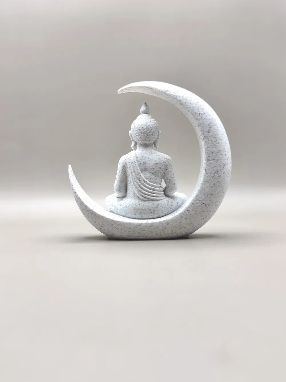 Zen Moon Buddha Meditation Sculpture – 3D Printed Spiritual Art