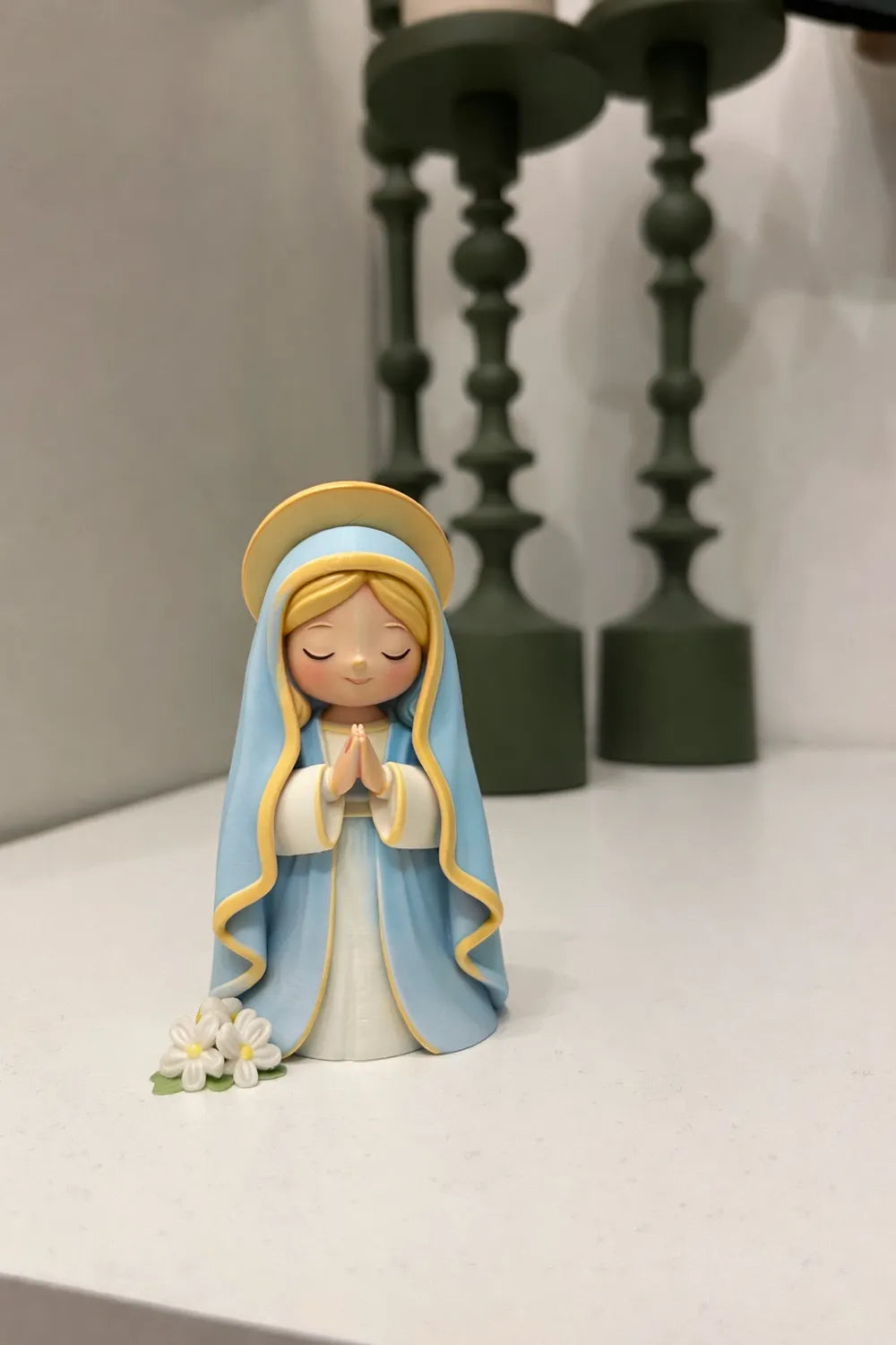 Praying Madonna Virgin Mary Figurine – 3D Printed Our Lady Statue