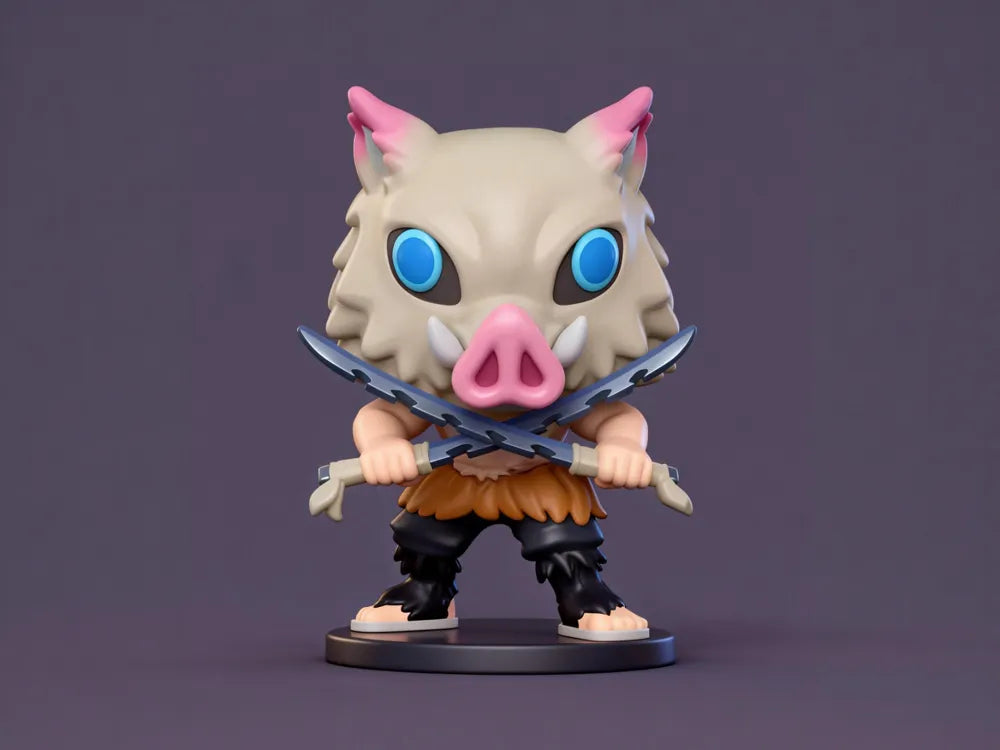 Inosuke Hashibira Paintable Funko Style Figure – Demon Slayer DIY