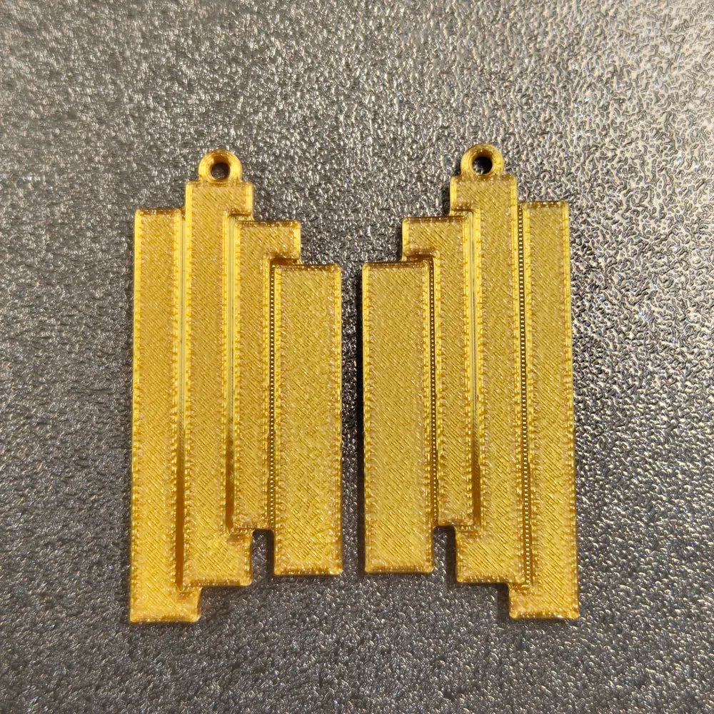 Stellar Blade Eve Quadruple Rectangle Earrings – 3D Printed Futuristic