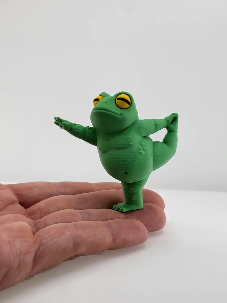 Zen Frog Yoga Figure – 3D Printed Cute Meditation Desk Decor