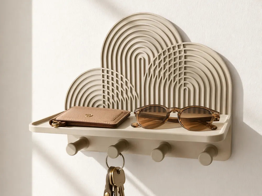 Modern Key Hook – 3D Printed Minimalist Entryway Wall Key Organiser