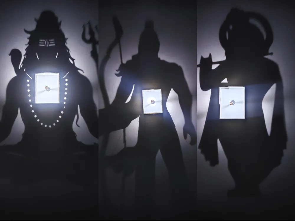 Shiva Rama Krishna Silhouette Lamp – 3D Printed Rechargeable Devotional Lamp