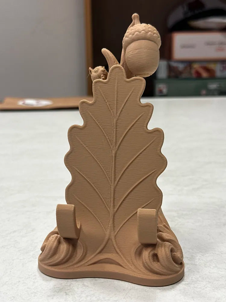 Cute Squirrel and Acorn Phone Stand Holder – 3D Printed Desk Accessory