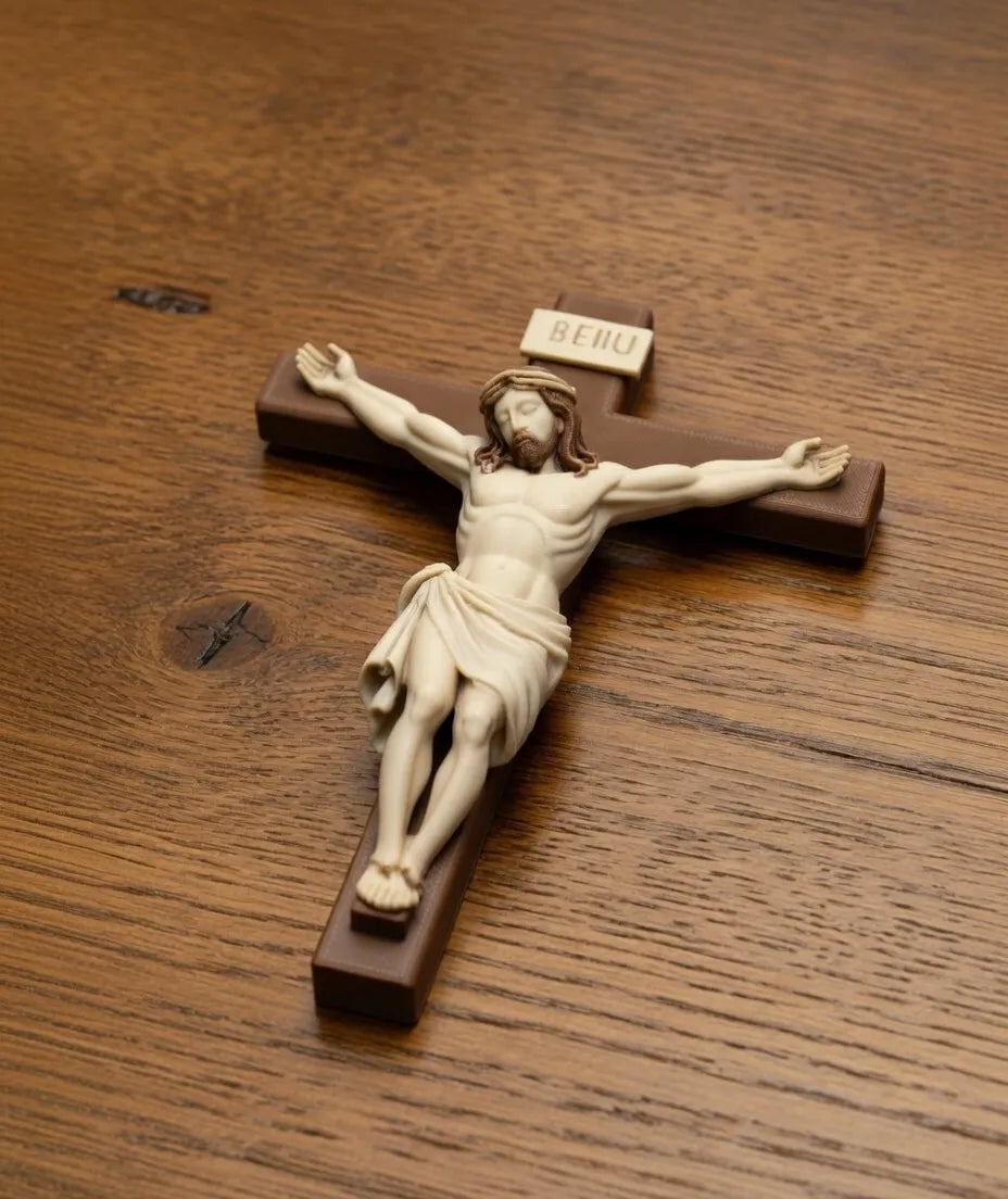 Classical Jesus Christ Crucifix Figure – 3D Printed Christian Icon
