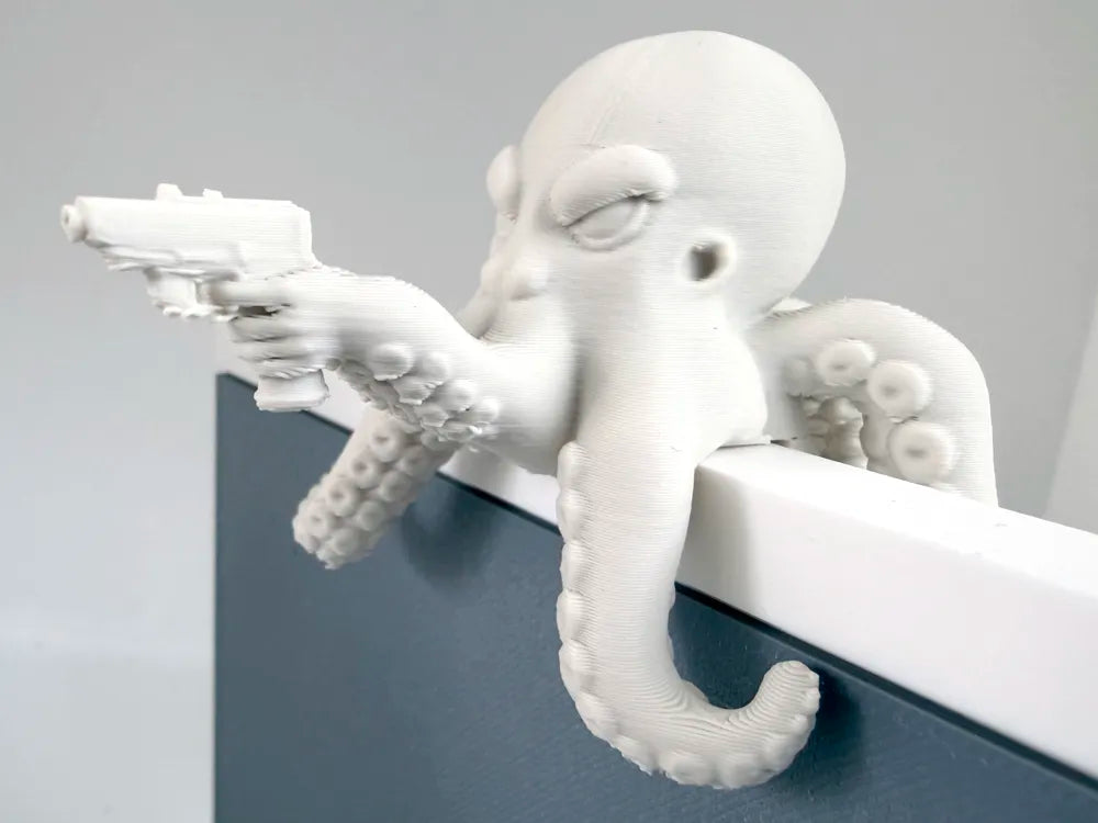 Octopus Gangster Monitor Buddy – 3D Printed Desk Screen Figurine