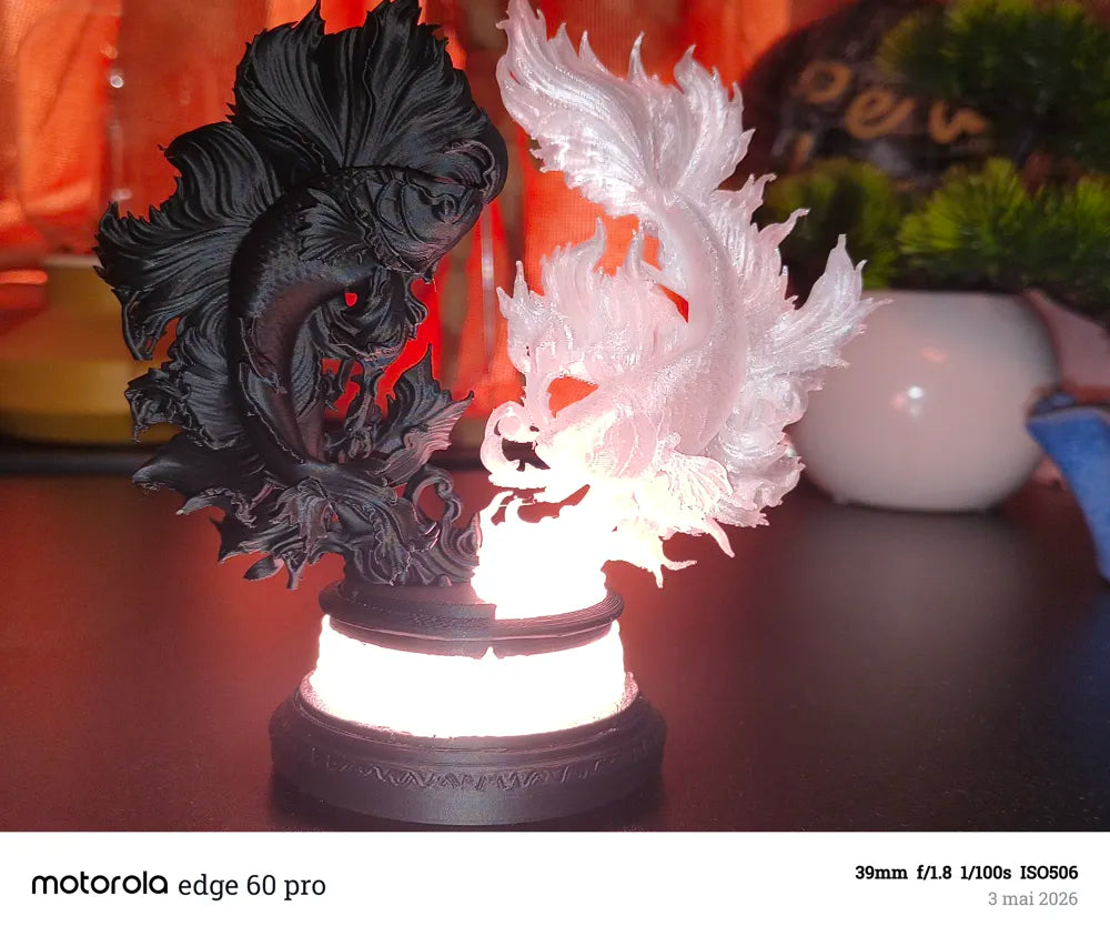 Yin Yang Koi Lamp – 3D Printed Zen Balance Ambient Room Lamp