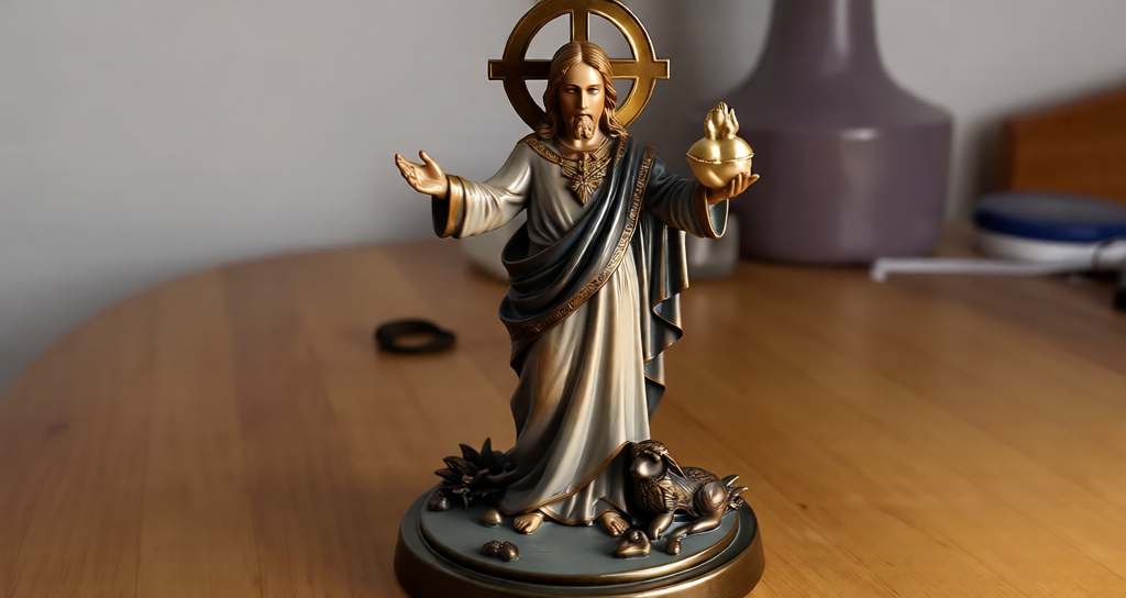 Sacred Heart Jesus Statue – 3D Printed Devotional Christian Idol
